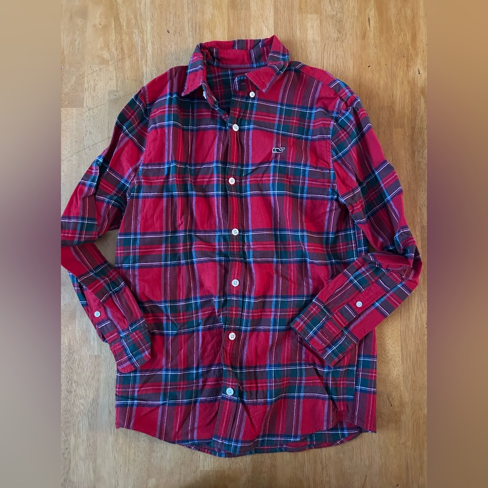 Vineyard Vines boys plaid flannel button up shirt